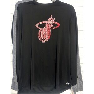 Miami Heat TX3 Basketball Cool Long Sleeve Shirt Black Gray Men's Size XLarge XL